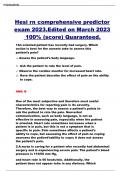 Hesi rn comprehensive predictor exam 2023.Edited on March 2023 100% (score) Quaranteed.