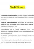 NAB Finance  questions and answers latest 2023 - 2024 [100% correct answers]