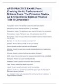 APES PRACTICE EXAM (From Cracking the Ap Environmental Science Exam, The Princeton Review Ap Environmental Science Practice Test 1) Completed!!