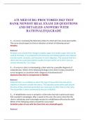 ATI MED SURG PROCTORED 2023 TEST  BANK NEWEST REAL EXAM 218 QUESTIONS  AND DETAILED ANSWERS WITH  RATIONALES|AGRADE