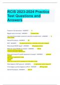 Bundle For RCIS Exam Questions with All Correct Answers