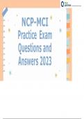  NCP-MCI Final Exam Questions and Answers 2023|2024