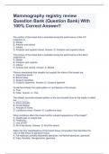 Mammography registry review Question Bank (Question Bank) With 100% Correct Answer!!