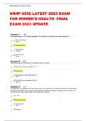 NRNP 6552 LATEST 2023 EXAM FOR WOMEN'S HEALTH -FINAL EXAM 2023 UPDATE   