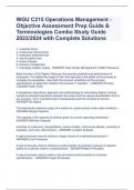 WGU C215 Operations Management -Objective Assessment Prep Guide & Terminologies Combo Study Guide 2023/2024 with Complete Solutions