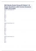 NIH Stroke Scale Group B Patient 1-6 Exam Questions with Correct Answers (100% Accurate)