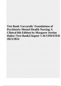 Test Bank For Foundations of Psychiatric-Mental Health Nursing A Clinical Approach 8th Edition By Varcarolis' Complete Chapter 1-36 (2024)