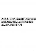 ANCC FNP Exam Prep Questions With 100% Correct Answers - Latest Update 2023/2024 (GRADED)