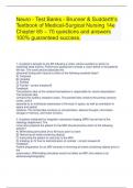 Neuro - Test Banks - Brunner & Suddarth's Textbook of Medical-Surgical Nursing 14e Chapter 65 – 70 questions and answers 100% guaranteed success.  