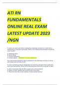 ATI RN  FUNDAMENTALS  ONLINE REAL EXAM  LATEST UPDATE 2023  /NGN