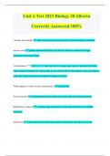 Unit A Test 2023 Biology 20 Alberta Correctly Answered 100%