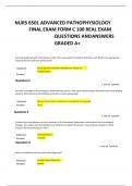 NURS 6501 ADVANCED PATHOPHYSIOLOGY FINAL EXAM FORM C 100 REAL EXAM QUESTIONS AND ANSWERS GRADED A+ 