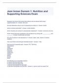 Jean Inman Domain 1: Nutrition and Supporting Sciences Exam