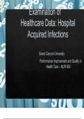 NUR 630 (Performance Improvement and Quality in Healthcare) Topic 7 Assignment: Benchmark - Hospital Associated Infections Data