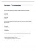 Lecturio Pharmacology question with complete solution 2023 passed