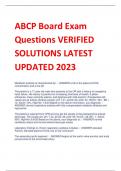 ABCP Board Exam  Questions VERIFIED  SOLUTIONS LATEST  UPDATED 2023