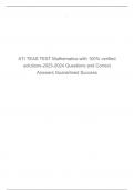 ATI TEAS TEST Mathematics-with 100% verified solutions-2023-2024 Questions and Correct Answers Guaranteed Success