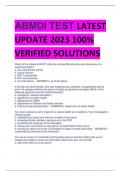 ABMDI TEST LATEST  UPDATE 2023 100%  VERIFIED SOLUTIONS