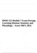 BIOD 152 Module 7 Exam Questions With Answers (Human Anatomy and Physiology) 2023/2024 (GRADED)