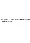 ATLS Test 1 Latest With Verified Answers  2023/2024.