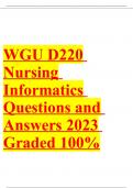 WGU D220: Nursing Informatics - Questions and Answers 2023 Graded A