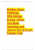 Robbins Basic Pathology 10th Edition Kymar Abbas Test Bank