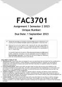 FAC3701 Assignment 1 (ANSWERS) Semester 2 2023 - DISTINCTION GUARANTEED