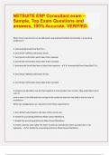 NETSUITE ERP Consultant exam – Sample, Top Exam Questions and answers, 100% Accurate. VERIFIED.