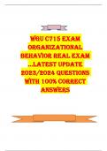 WGU C715 EXAM  ORGANIZATIONAL  BEHAVIOR REAL EXAM  …LATEST UPDATE  2023/2024 QUESTIONS  WITH 100% CORRECT  ANSWERS