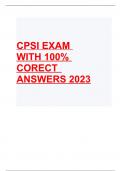 CPSI EXAM Solved 100% Correct!! 