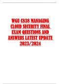 WGU C838 FINAL /WGU C838 MANAGING CLOUD SECURITY FINAL 