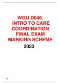 WGU D046. INTRO TO CARE  COORDINATION  FINAL EXAM  MARKING SCHEME   2023