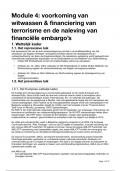 Voorkoming van witwassen & financiering van terrorisme en de naleving van financiële embargo’s