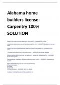 Alabama home  builders license:  Carpentry 100%  SOLUTION