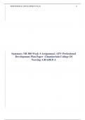 Summary NR 500 Week 4 Assignment: APN Professional Development Plan Paper -Chamberlain College Of Nursing: GRADED A