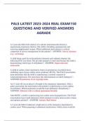 PALS LATEST 2023-2024 REAL EXAM 150 QUESTIONS AND VERIFIED ANSWERS AGRADE