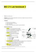 BIO 171 Lab Notebook 2 questions and answers latest 2023 - 2024 [100% correct answers]