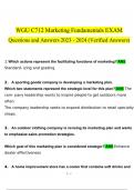 WGU C712 Marketing Fundamentals EXAM  STUDY BUNDLE PACK SOLUTION Questions and Answers (2024 / 2025) (Verified Answers)