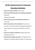 NCTRC National Council for Therapeutic Recreation Certification Final Real Exam Answered