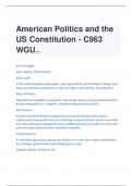 American Politics and the  US Constitution - C963  WGU.