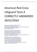 American Red Cross  Lifeguard Tests A CORRECTLY ANSWERED  2023//2024