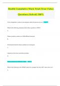 Health Cumulative Mock Trial (True/ False) Questions (Solved) 100%