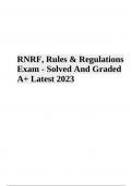 RNRF (Rules & Regulations) Exam Questions With Answers | Latest Update 2023-2024 (100% VERIFIED)