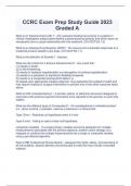  CCRC Exam Prep Study Guide 2023 Graded A