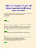 Exam 2: NUR2513/ NUR 2513 (Latest 2023/ 2024) Maternal-Child Nursing Exam| 75 Questions and Verified Answers| Already Graded A -Rasmussen