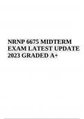 NRNP 6675 MIDTERM EXAM QUESTIONS WITH ANWERS LATEST UPDATE 2023-2024 GRADED A+