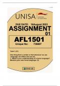 AFL1501 ASSIGNMENT 01 SEMESTER 02 DUE 17AUGUST2023