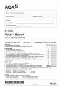 AQA A LEVEL MODERN HEBREW QUESTION PAPER 1 (7672/1: Reading and Writing)