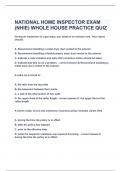 NATIONAL HOME INSPECTOR EXAM (NHIE) WHOLE HOUSE PRACTICE QUIZ|UPDATED&VERIFIED|100% SOLVED|GUARANTEED SUCCESS