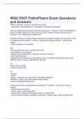 WGU D027 PathoPharm Exam Questions and Answers